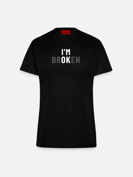 I am Broken I'm OK - Fitted T-Shirt - made by SPREAD - SOLID BLACK