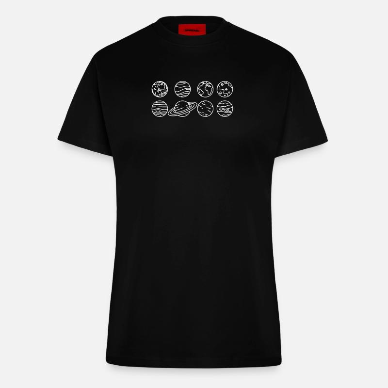 Solar System Planets – Solar System Space - Fitted T-Shirt - made by SPREAD - SOLID BLACK