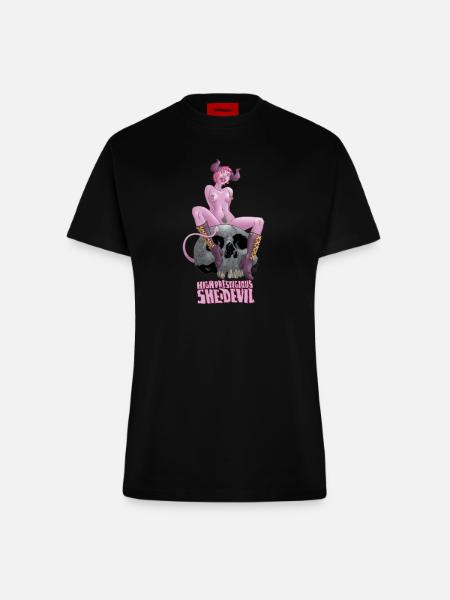She-Devil 3 - Fitted T-Shirt - made by SPREAD - SOLID BLACK