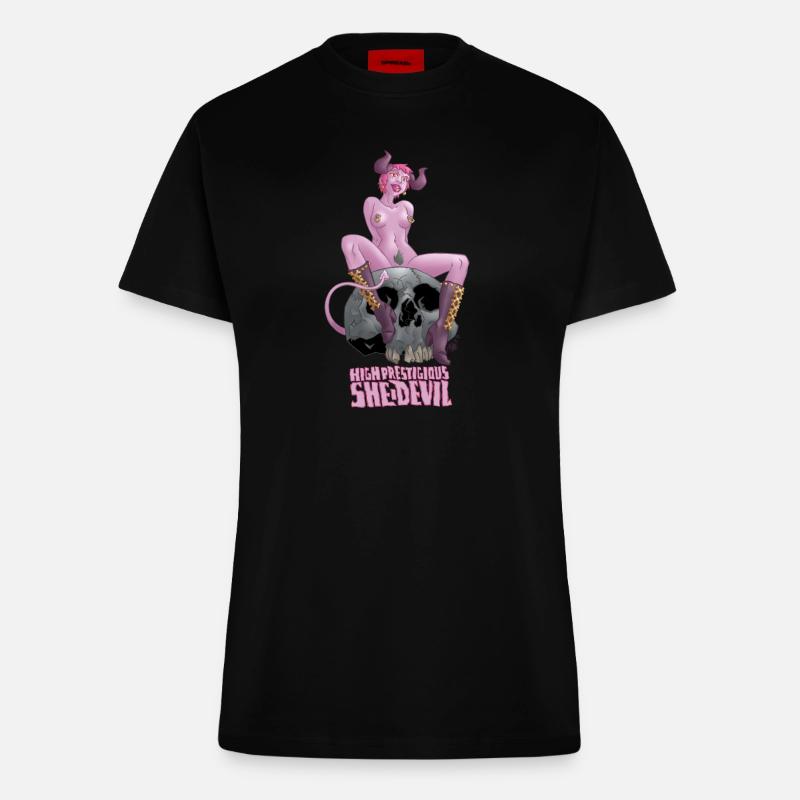 She-Devil 3 - Fitted T-Shirt - made by SPREAD - SOLID BLACK