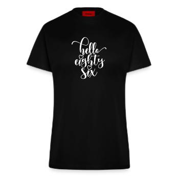 Hallo Sechsundachtzig süßer 86 Jahre alter Geburtstag - Fitted T-Shirt - made by SPREAD - SOLID BLACK - Vorne