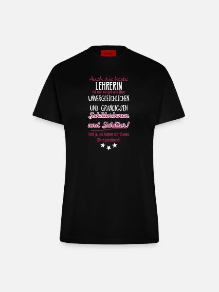 Beste Lehrerin Shirt - Fitted T-Shirt - made by SPREAD - SOLID BLACK