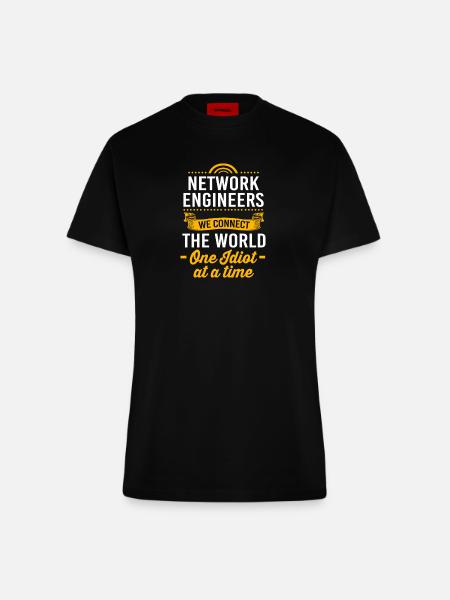 Netzwerk Ingenieur Programmierer Informatiker - Fitted T-Shirt - made by SPREAD - SOLID BLACK