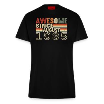 August 1985 Vintage fødselsdagsgave 39 år - Organic fitted T-shirt made in EU - SOLID BLACK - Foran
