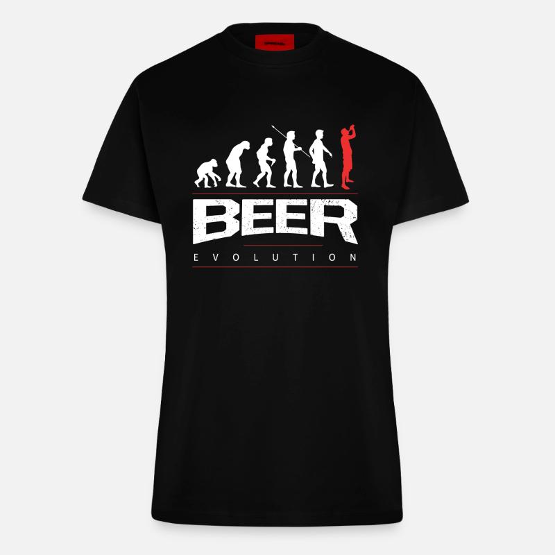 Bier Evolution - Fitted T-Shirt - made by SPREAD - SOLID BLACK