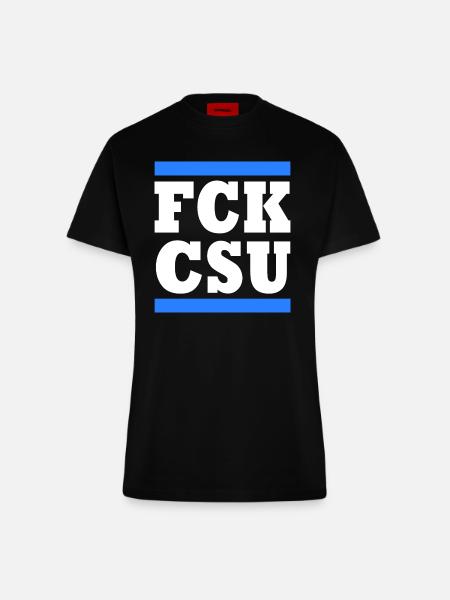 Fck csu - Fitted T-Shirt - made by SPREAD - SOLID BLACK