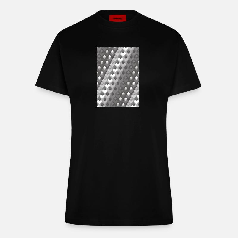 Grayscale gradient Left turn - Fitted T-Shirt - made by SPREAD - SOLID BLACK