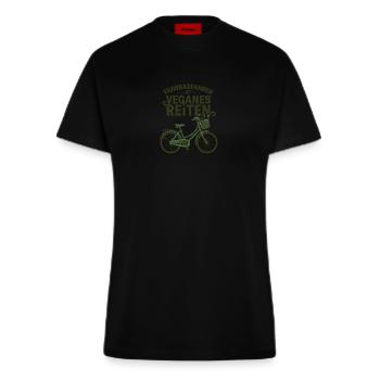 Fahrradfahren Ist Veganes Reiten Natur - Fitted T-Shirt - made by SPREAD - SOLID BLACK - Vorne