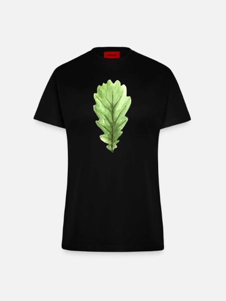 Blatt einer Eiche - Fitted T-Shirt - made by SPREAD - SOLID BLACK