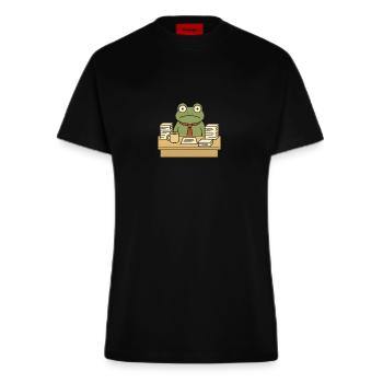 Business Frog - Fitted T-Shirt - made by SPREAD - SOLID BLACK - Front