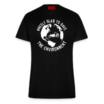 Wheely Glad Environmental Cargo Cargo Bike - Fitted T-Shirt - made by SPREAD - SOLID BLACK - Front