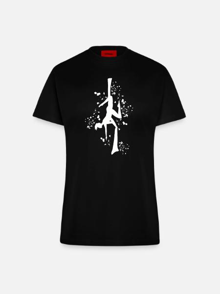 Vertikaltuch Luftakrobatik Aerial Silk - Fitted T-Shirt - made by SPREAD - SOLID BLACK