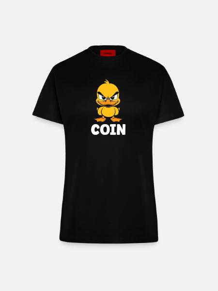 Furious Duckling COIN-Druck - Fitted T-Shirt - made by SPREAD - SOLID BLACK