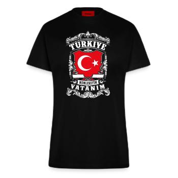 Türkiye -Turkey - Türkei - Fitted T-Shirt - made by SPREAD - SOLID BLACK - Vorne