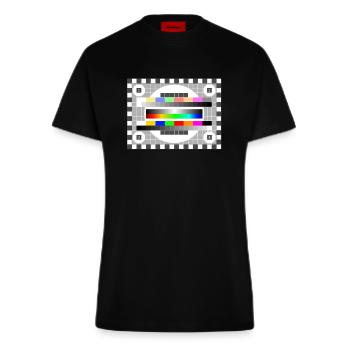 testbild Farben Muster TV Retro stylish verlauf 80 - Fitted T-Shirt - made by SPREAD - SOLID BLACK - Vorne