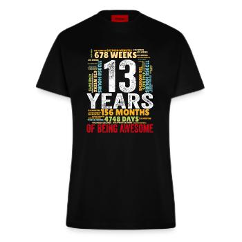 13 Jahre 13. Geburtstag werden tolle Monate Tage - Fitted T-Shirt - made by SPREAD - SOLID BLACK - Vorne