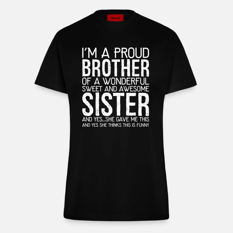 Ich bin ein stolzer Bruder eines wundervollen, süßen, lustigen - Fitted T-Shirt - made by SPREAD - SOLID BLACK