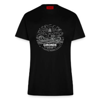 Gironde Bordeaux Aquitaine Wein T-Shirt - Fitted T-Shirt - made by SPREAD - SOLID BLACK - Vorne