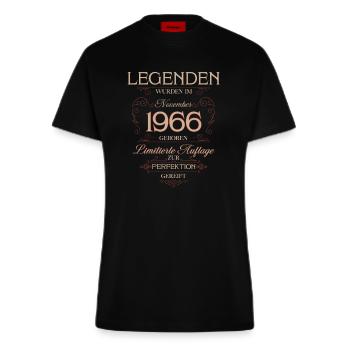 60. Geburtstag Legende November Jahrgang 1966 - Fitted T-Shirt - made by SPREAD - SOLID BLACK - Vorne
