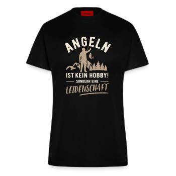Angeln | Kein Hobby sondern Leidenschaft - Fitted T-Shirt - made by SPREAD - SOLID BLACK - Vorne