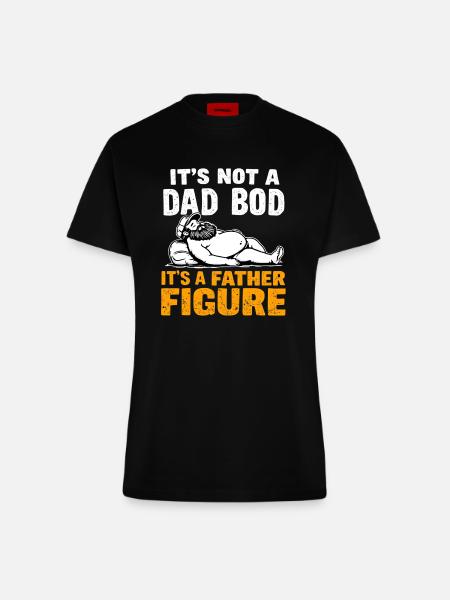 Vaterfigur Dad Bod Witz - Fitted T-Shirt - made by SPREAD - SOLID BLACK