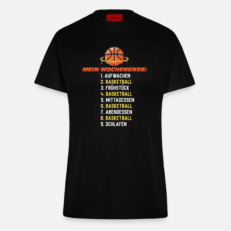 Basketball Weekend – Geschenkidee - Fitted T-Shirt - made by SPREAD - SOLID BLACK