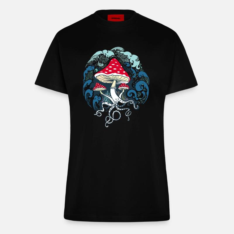 Champignon champignon - T-shirt bio slim fit fabriqué en UE - SOLID BLACK