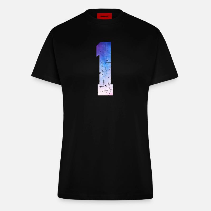 Nummer 1 – 1-årsdagsgave - Organic Fitted T-skjorte produsert i EU - SOLID BLACK