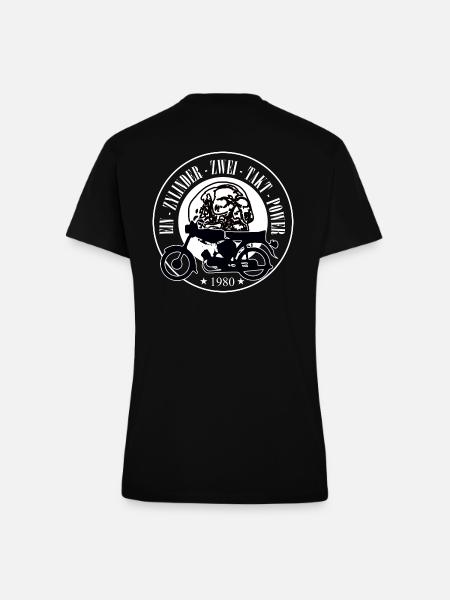 EinZylinderZweiTaktPower - Fitted T-Shirt - made by SPREAD - SOLID BLACK