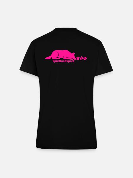 SHS Logo pink - Fitted T-Shirt - made by SPREAD - SOLID BLACK