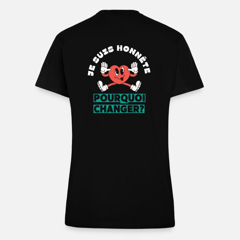 I'm honest why change - Fitted T-Shirt - made by SPREAD - SOLID BLACK