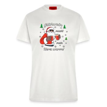 Santa, Glühwein & Weihnachtszauber - Fitted T-Shirt - made by SPREAD - OFF WHITE - Vorne