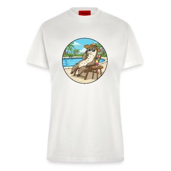 Summer Otter Animal Relaxing von Pool Art - Fitted T-Shirt - made by SPREAD - OFF WHITE - Vorne