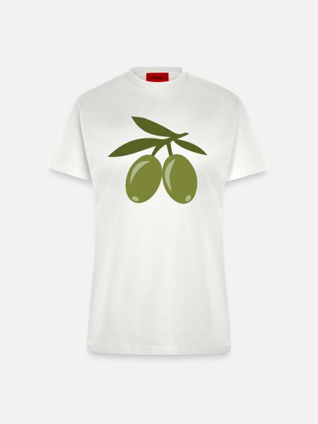 olive - Fitted T-Shirt - made by SPREAD - OFF WHITE