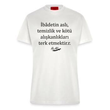 Hz. Ali Sözleri - Organic fitted T-shirt made in EU - OFF WHITE - Voor