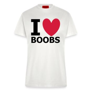 I Love Boobs - Fitted T-Shirt - made by SPREAD - OFF WHITE - Vorne