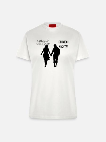 Grillen romantisch - Fitted T-Shirt - made by SPREAD - OFF WHITE