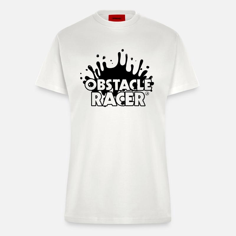 Obstalce Racer - Fitted T-Shirt - made by SPREAD - OFF WHITE