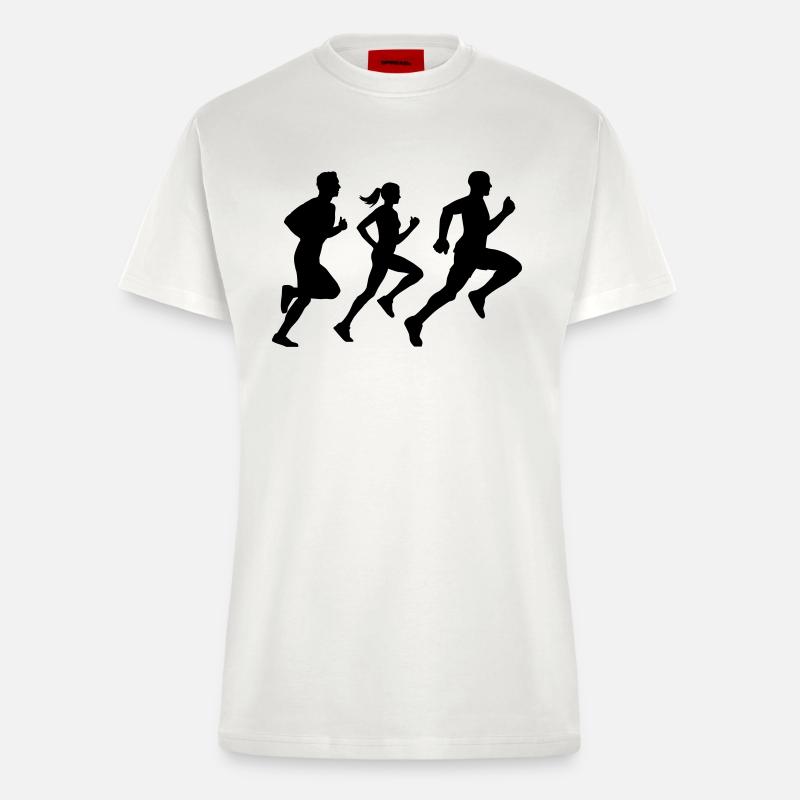 runner group Läufer Gruppe Team - Fitted T-Shirt - made by SPREAD - OFF WHITE