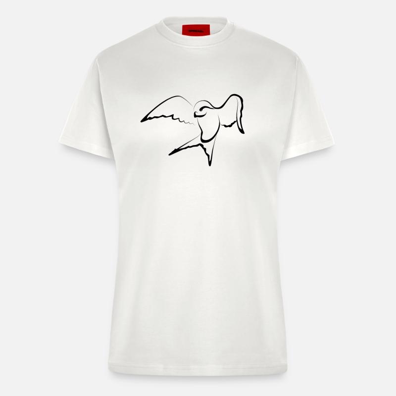 Black Swallow - Fitted T-Shirt - made by SPREAD - OFF WHITE