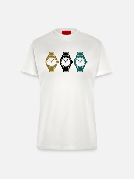 uhren - Fitted T-Shirt - made by SPREAD - OFF WHITE