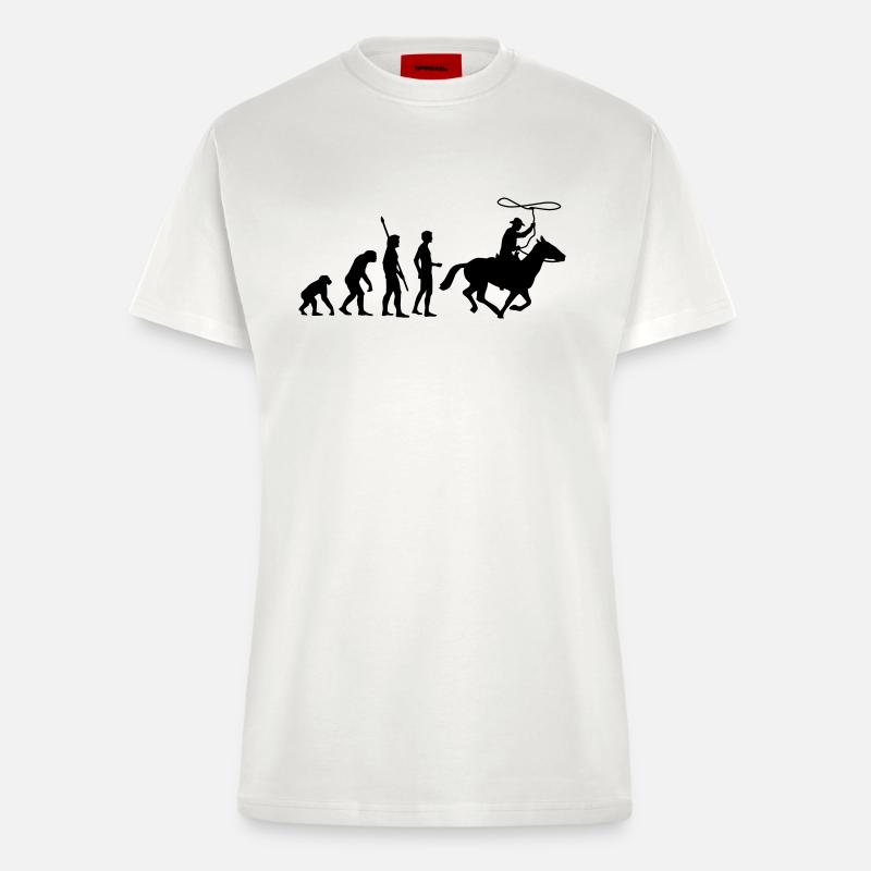 evolution_cowboy - Fitted T-Shirt - made by SPREAD - OFF WHITE
