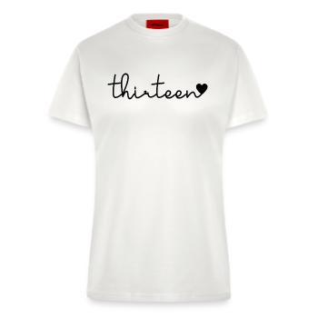 Süßes Geschenk zum 13. Geburtstag 13 Jahre alt - Dreizehn - Fitted T-Shirt - made by SPREAD - OFF WHITE - Vorne