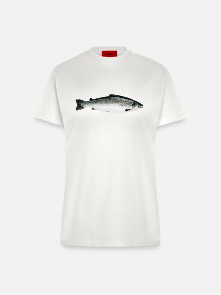 Lachs - Fitted T-Shirt - made by SPREAD - OFF WHITE
