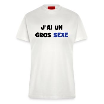 J'ai un GROS sexe :) - T-shirt bio slim fit fabriqué en UE - OFF WHITE - Devant