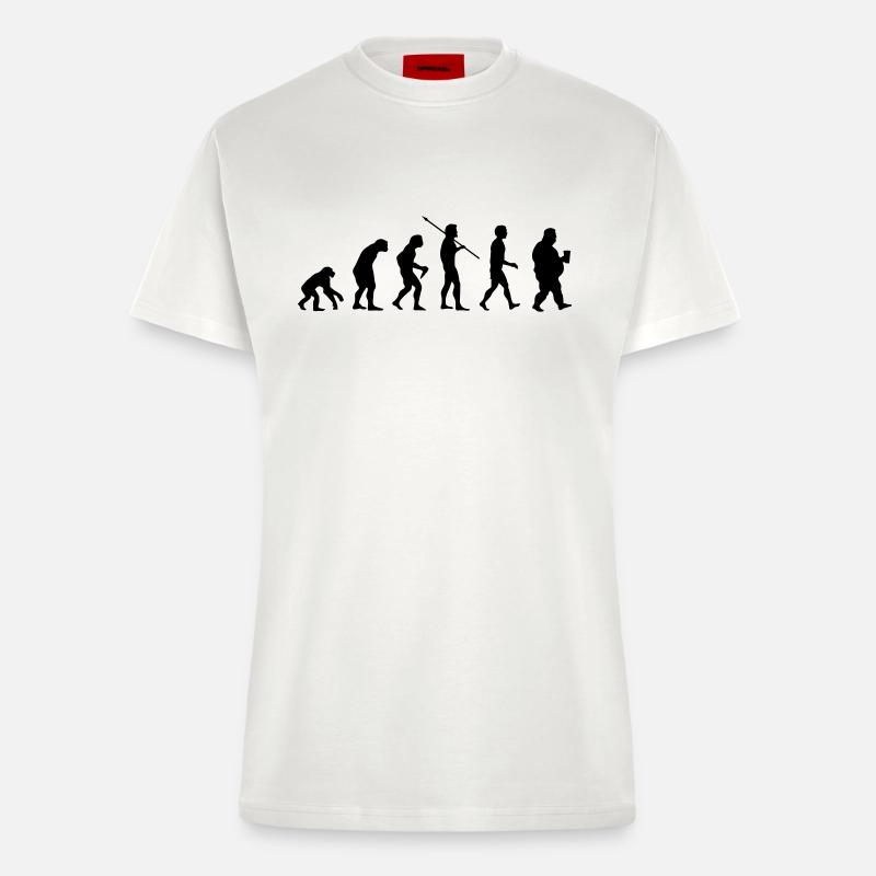 Drôle évolution - T-shirt bio slim fit fabriqué en UE - OFF WHITE