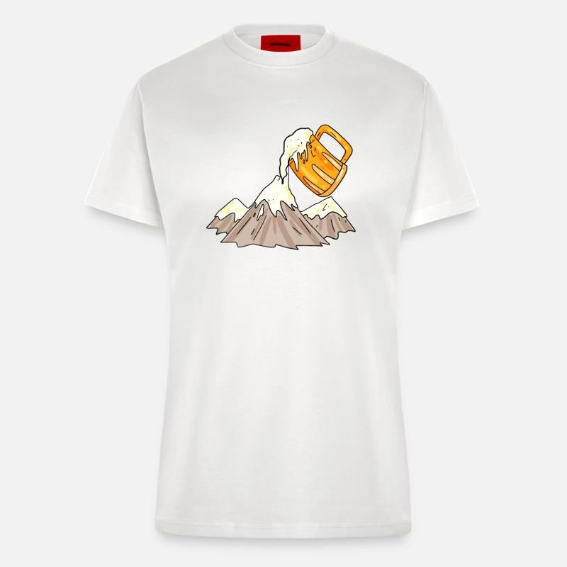 Mountaineering Mountains Mountain Beer - Fitted T-Shirt - made by SPREAD - OFF WHITE