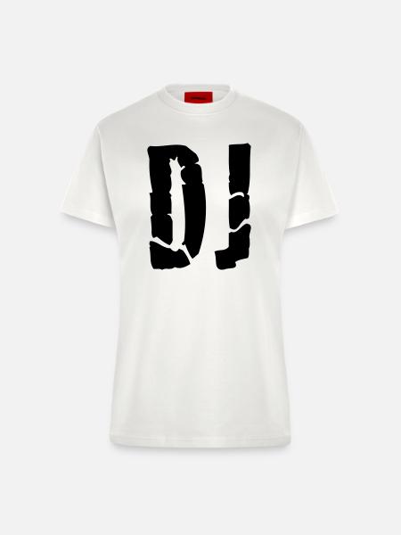 dj - Fitted T-Shirt - made by SPREAD - OFF WHITE