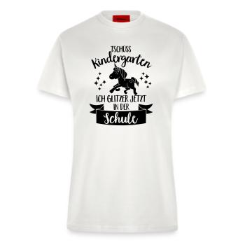 Tschüss Kindergarten, ich glitzer in der Schule - Fitted T-Shirt - made by SPREAD - OFF WHITE - Vorne