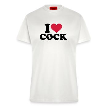 I love cock - Ekologiczna koszulka o dopasowanym kroju wyprodukowana w UE - OFF WHITE - Przód